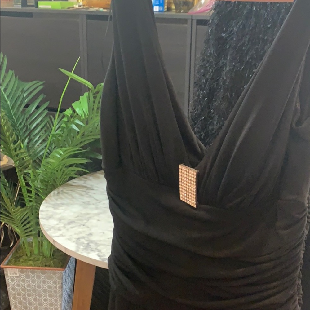 Black evening dress.